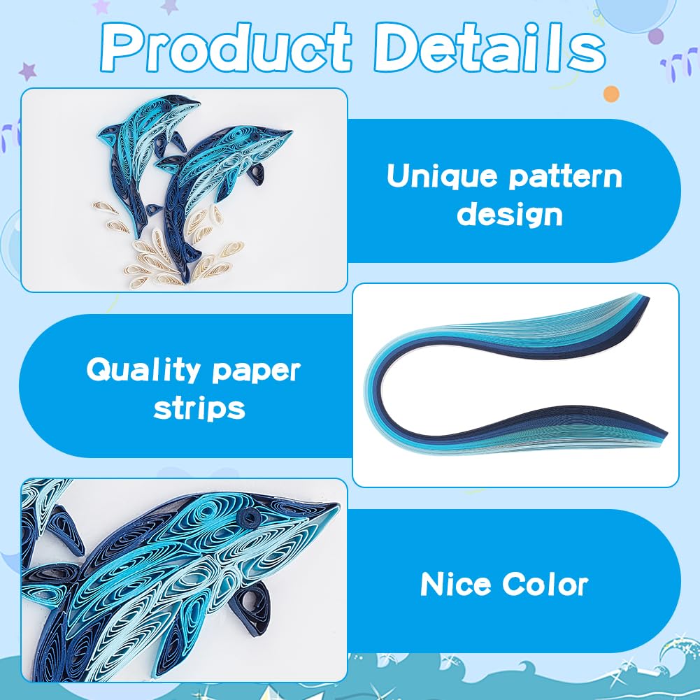 WEBEEDY 20 Sets Paper Quilling Kit for Adult DIY Sea Animals Themes Greeting Card Making Kit with Instruction 5 Styles Animal Polar Bear,Sea Turtle,Whale,Penguin,Jellyfish Cards for Birthday Christmas WEBEEDY