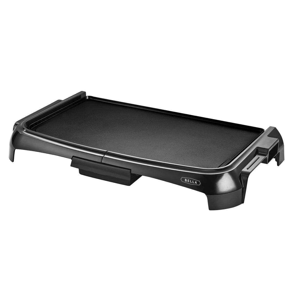 BELLA Electric Griddle with Crumb Tray - Smokeless Indoor Grill, Nonstick Surface, Adjustable Temperature Control Dial & Cool-touch Handles, 10" x 16", Black BELLA