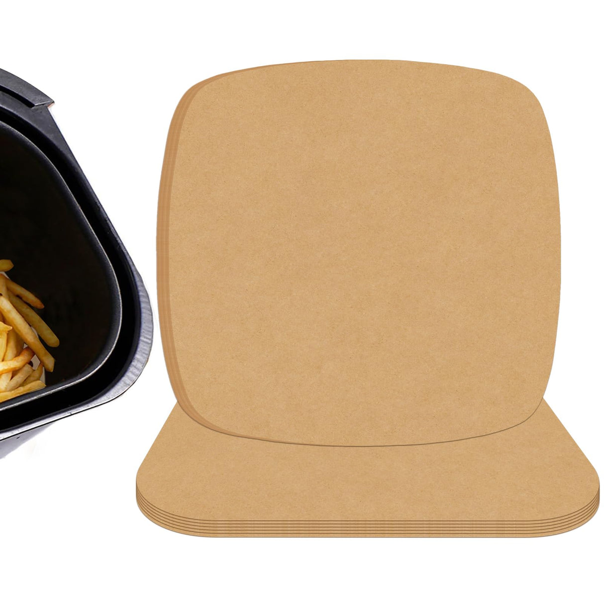 Air Fryer Liners Disposable Parchment Paper Sheets, 8 Inch Unbleached Baking Paper Liner for Grilling, Wrapping, Steamer, Microwave, Oven(100 Count) Numola