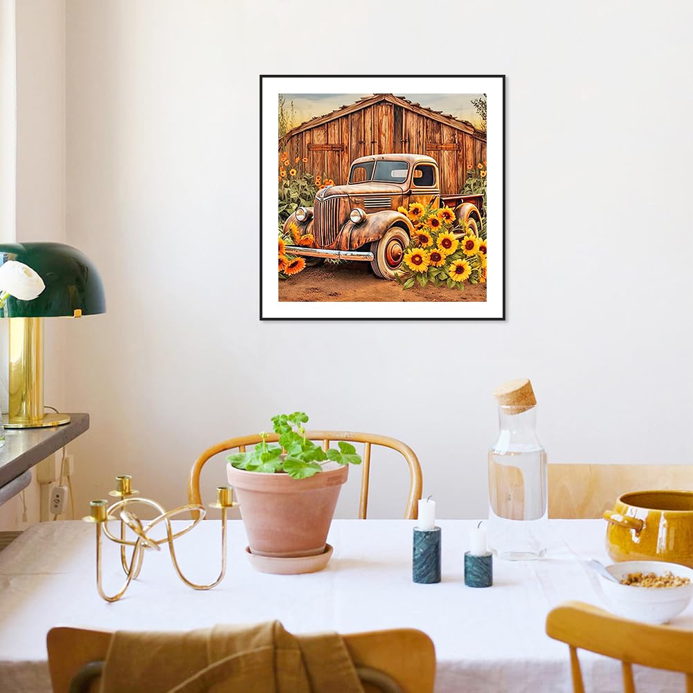 Anuver Truck Diamond Painting Kits for Adults, 5D DIY Diamond Art Kits for Beginners, Full Drill Diamond Painting Kits for Home Wall Decor, 12x12 Inch Anuver