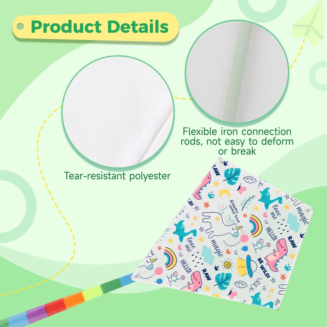 B bangcool DIY Kids Kite Blank Kites Making Painting White Paper Blank Kites with Swivel Line for Kids Outdoor Park Beach Grassland Activities (10PCS) B bangcool