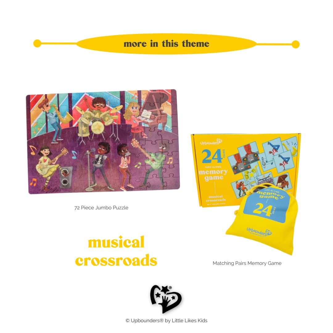 Upbounders Musical Crossroads Kids Puzzle | 72 Piece Jumbo Jigsaw Puzzles for Kids Boys Girls Ages 5-9 | Music Themed | Joyfully Diverse Multicultural Upbounders