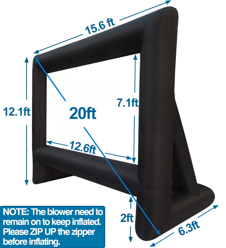 XHYCPY 20 Feet Inflatable Projector Screen Outdoor Inflatable Movie Screen with Air Blower Storage Bag, Easy Set Up Blow Up Screen for Backyard Movie Night, Theme Parties, Celebrations XHYCPY