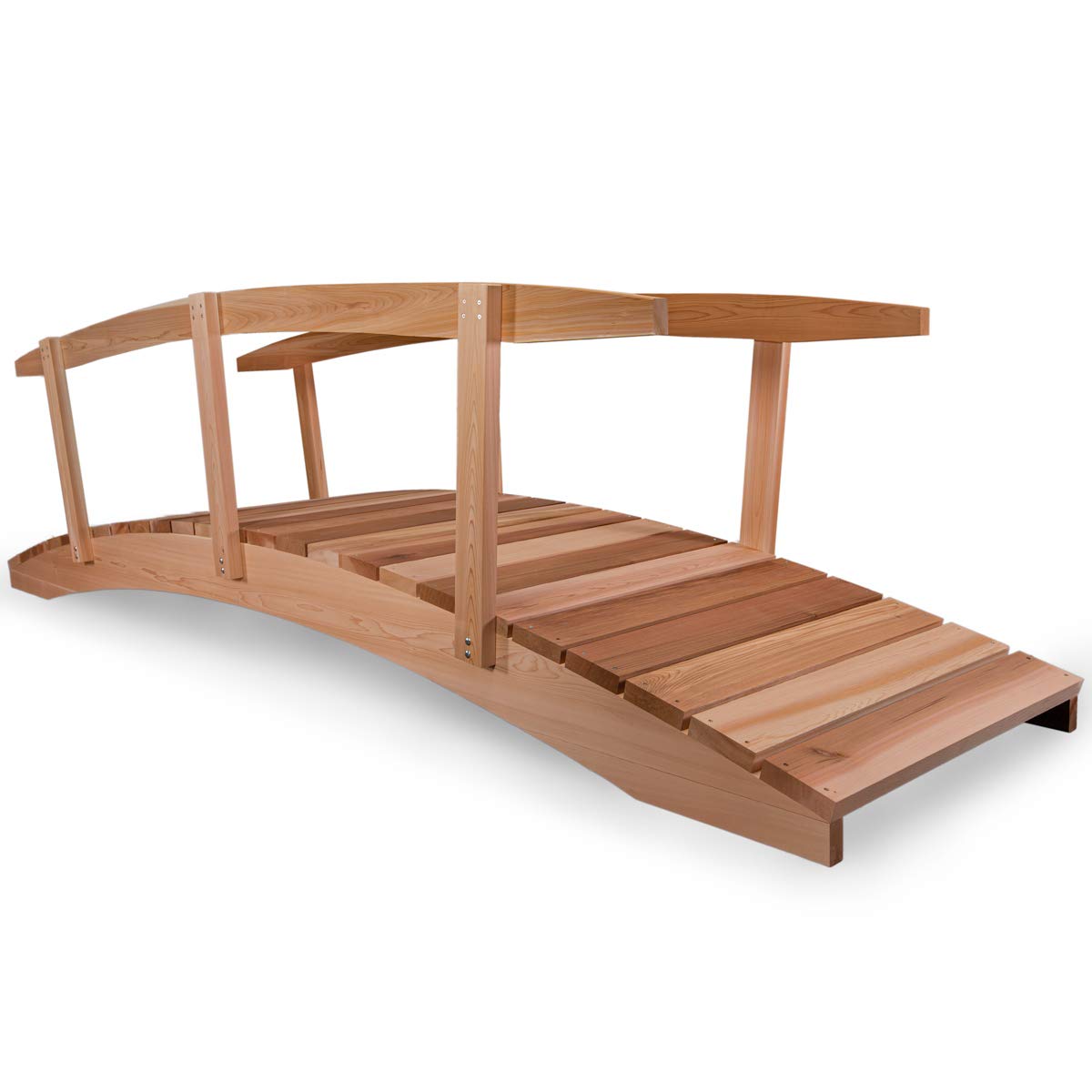 All Things Cedar FB144-R Garden Bridge with Side Rails |12-Ft Cedar Wood Bridge for Gardens, Backyards & Streams | Easy to Assemble & Made from Untreated Western Red Cedar |142x38x38 All Things Cedar