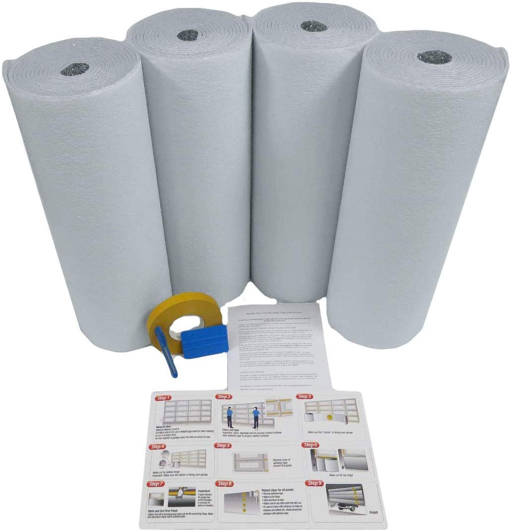 Ant NASA TECH White Reflective Foam Core 2 Car Garage Door Insulation Kit 18 Ft (Wide) x 8 Ft (HIGH) R Value 8.0 Made in USA New and Improved Heavy Duty Double Sided Tape (Also FITS 18 X 7) US Enegy Products
