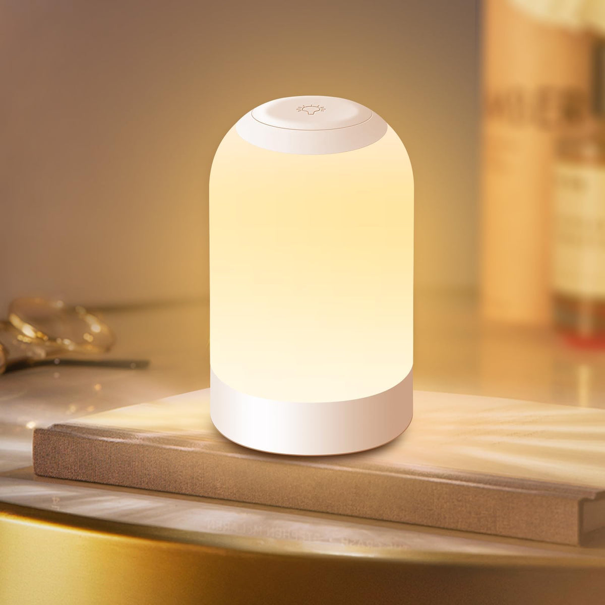 G Keni Touch Bedside Night Lamp, Baby Nursery Night Light for Kids Adults, Egg Lights with Timer, Dimmable Small Mini Lamp for Nightstand/Bedroom/Living Room, USB Rechargeable, White/Natural/Warm G Keni