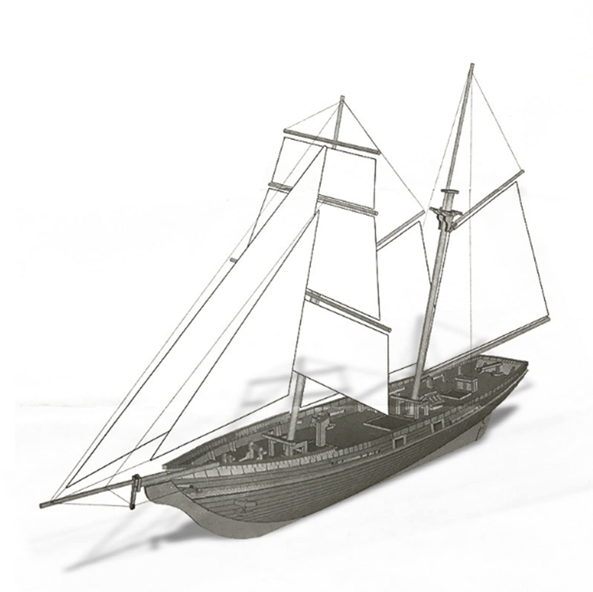 HAPYLY Scale DIY Hobby Wooden Ship Science Equipmen Assembly Model Boat Kits Sailing Boat Kit Decor Toy Gift (1:70) HAPYLY