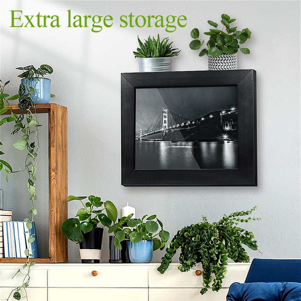 Hidden Gun Storage - Gun Safe Pistol Storage, 11"x14" Matted to 8"x10" Concealment Furniture Secret Decor Handgun Picture Frames Box Homvle