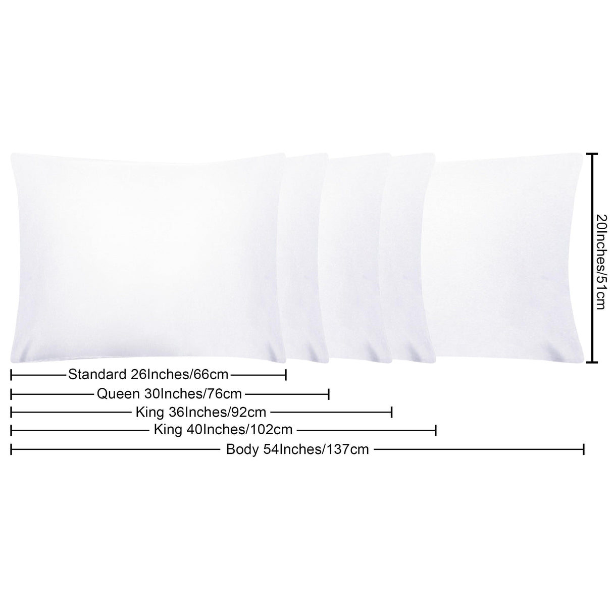 NTBAY Queen Pillowcase Set - 4 Pack Brushed Microfiber 20x30 Pillowcases - Soft, Wrinkle-Free, Fade-Resistant, Stain-Resistant, White Pillowcases with Envelope Closure - 20x30 Inches, White NTBAY