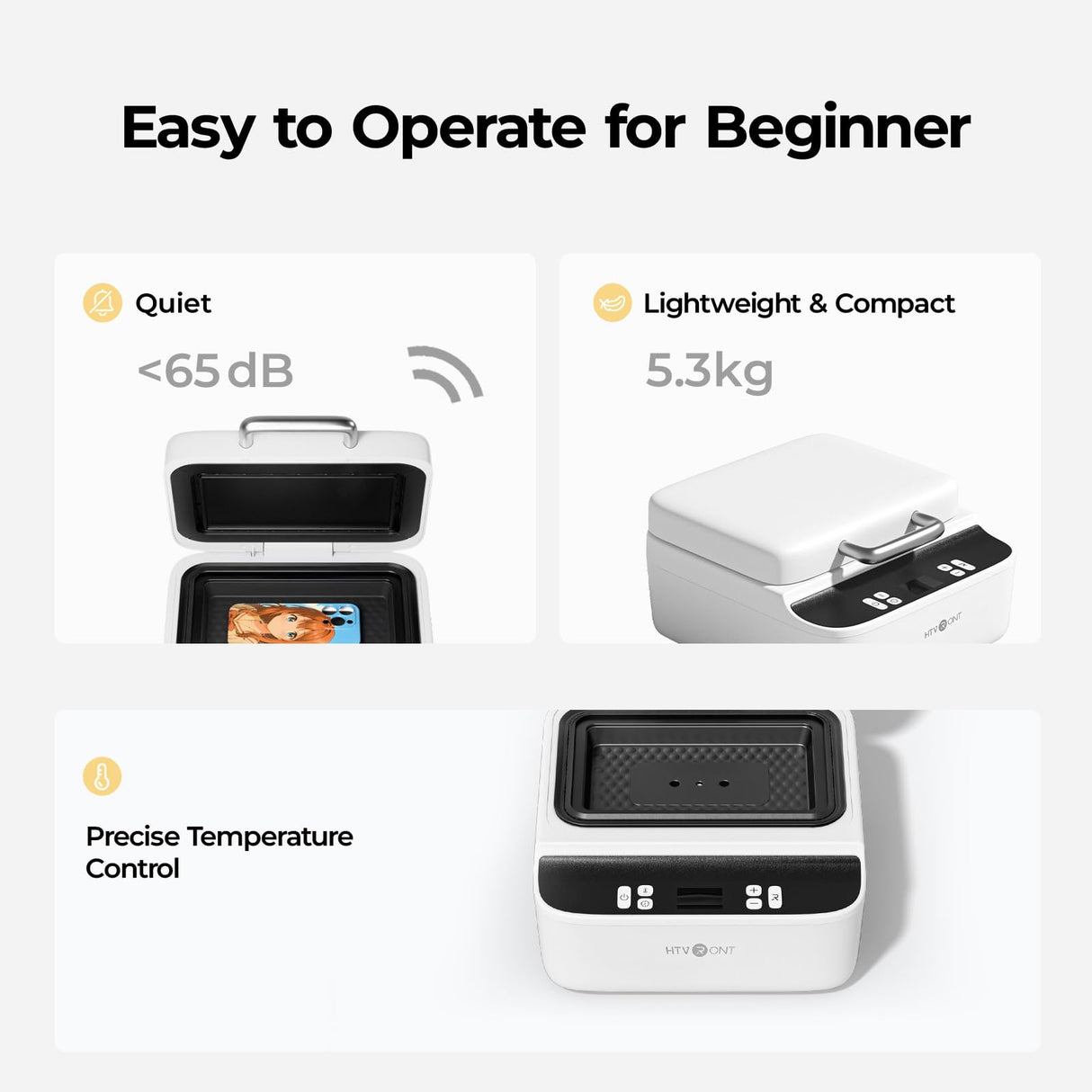 HTVRONT Phone Case Heat Press Machine- Vacuum Heat Press Machine for Phone Cases- Sublimation Press for Custom Phone Case, Badges, Coasters, Includes Film & Fixture (Compatible with iPhone & Android) HTVRONT