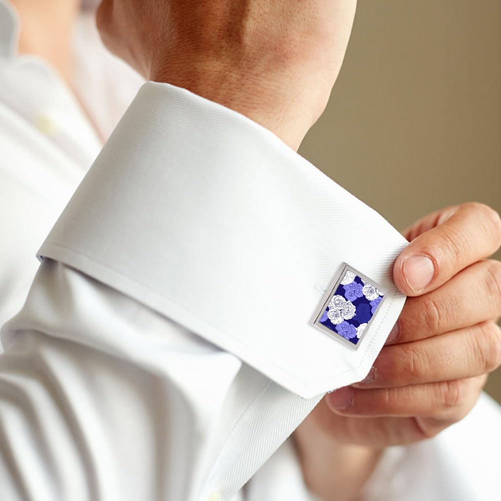 BAOZOON 12 Pcs Sublimation Metal Cufflink Blanks Heat Transfer Cuff Buttons Sublimation Blank DIY Shirt Cuff Links for Wedding Business and Daily Wear(Square) BAOZOON