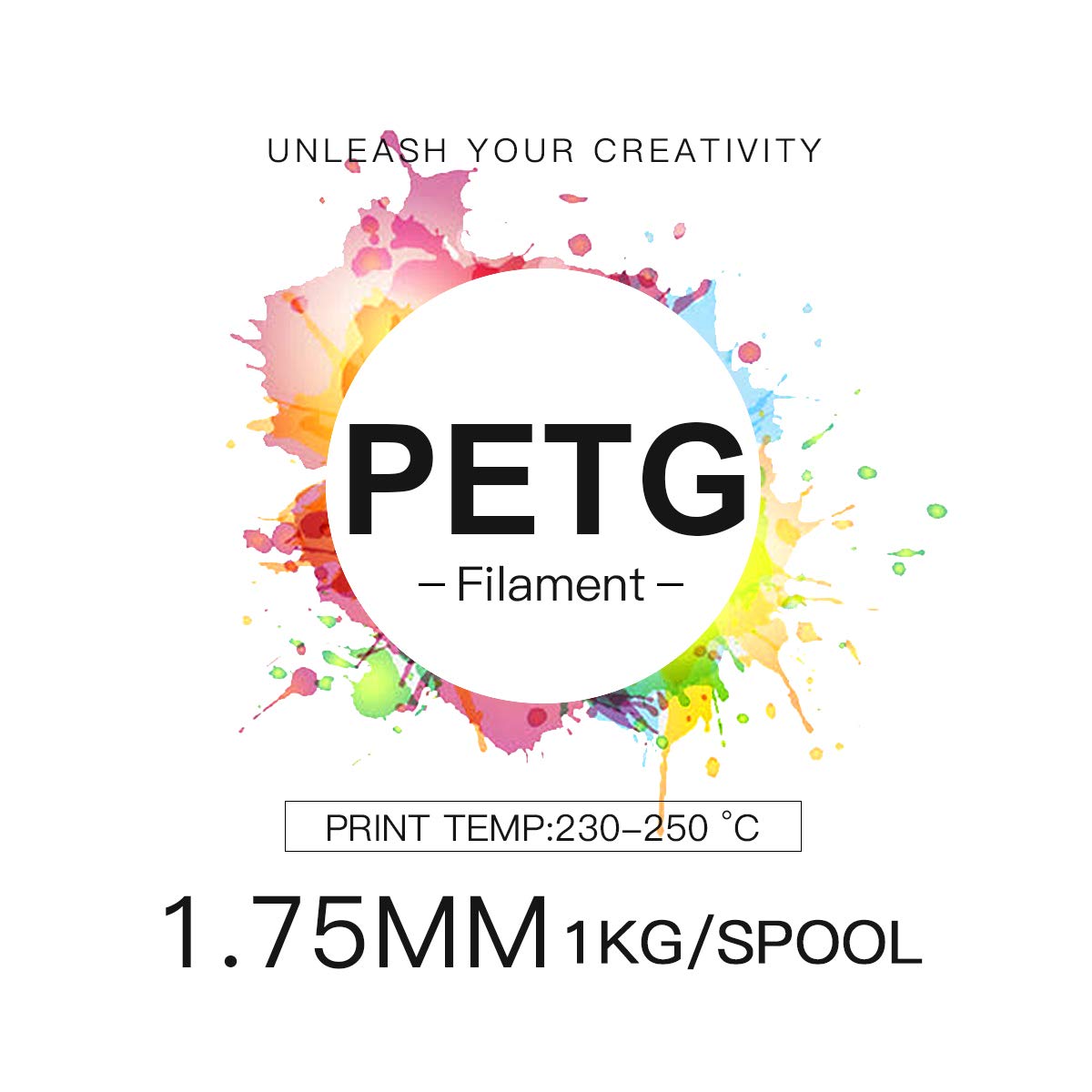 Inland Micro Center PETG Filament 1.75mm, Black - 1KG Spool - Dimensional Accuracy +/- 0.03mm INLAND