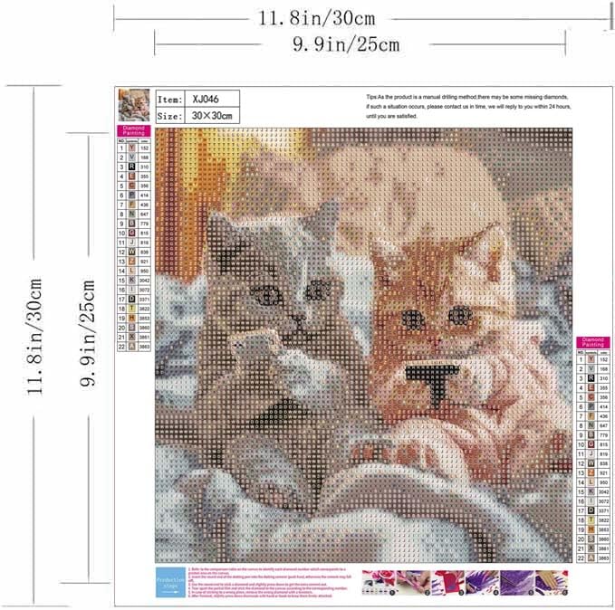 ZQEATRY 5d Diamond Painting Kits for Adults Beginners,Cute Animal Cat Diamond Art Kits for Adults,DIY 5D Full Round Drill Paint by Diamonds Dots, Home Wall Decor 12 x 12 Inch ZQEATRY