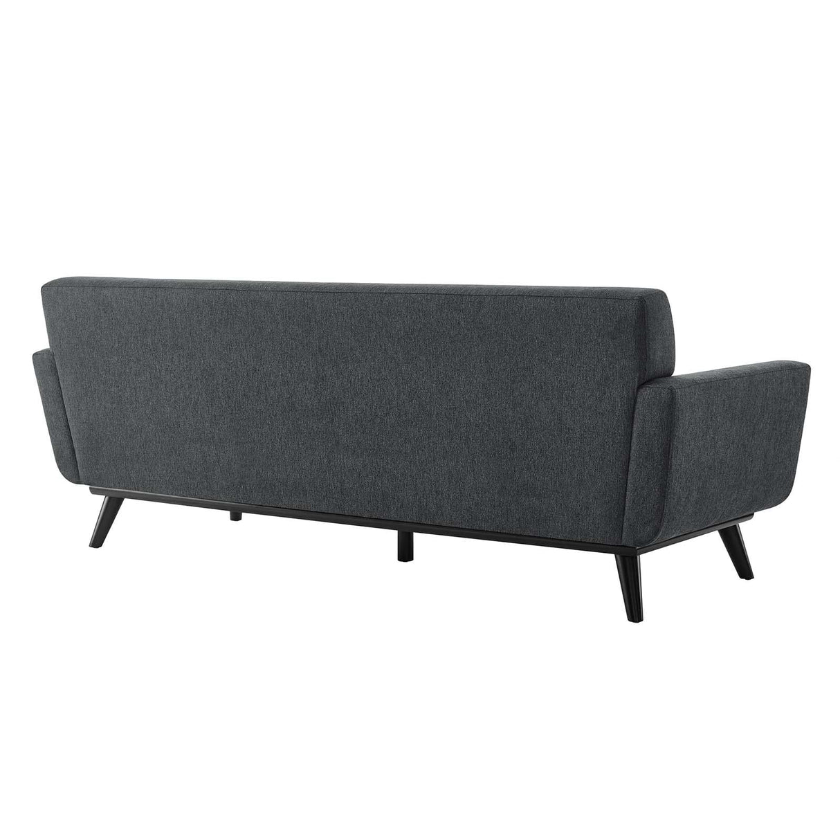 Modway Engage Mid-Century Modern Herringbone Fabric Sofa in Charcoal Modway