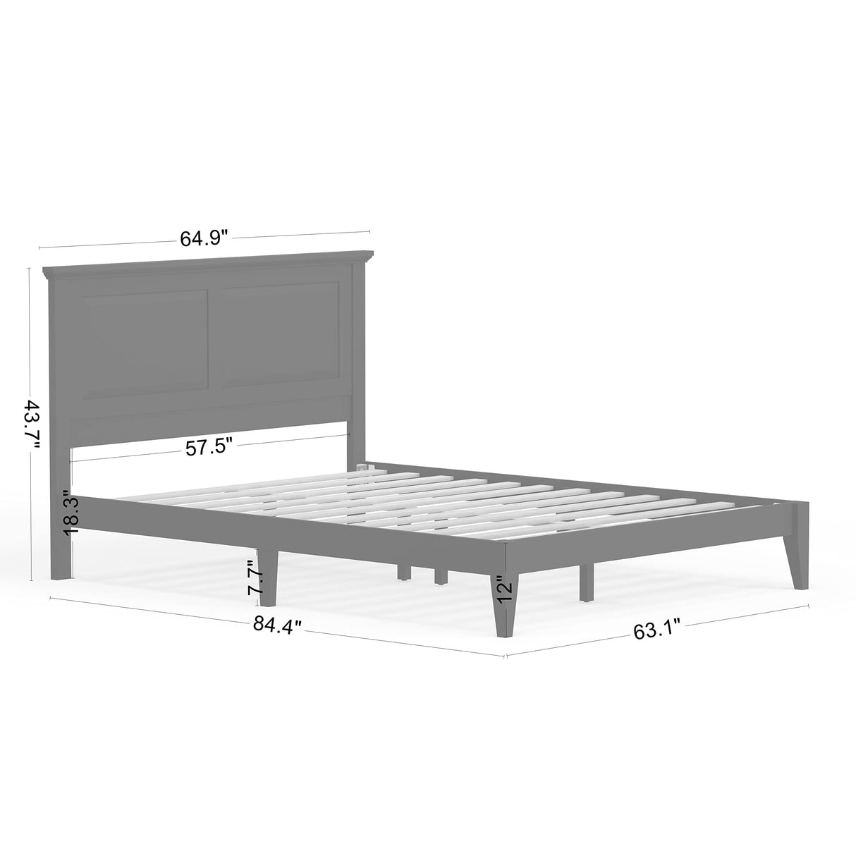 Glenwillow Home Cottage Style Queen Solid Wood Platform Bed in Gloss White Glenwillow Home