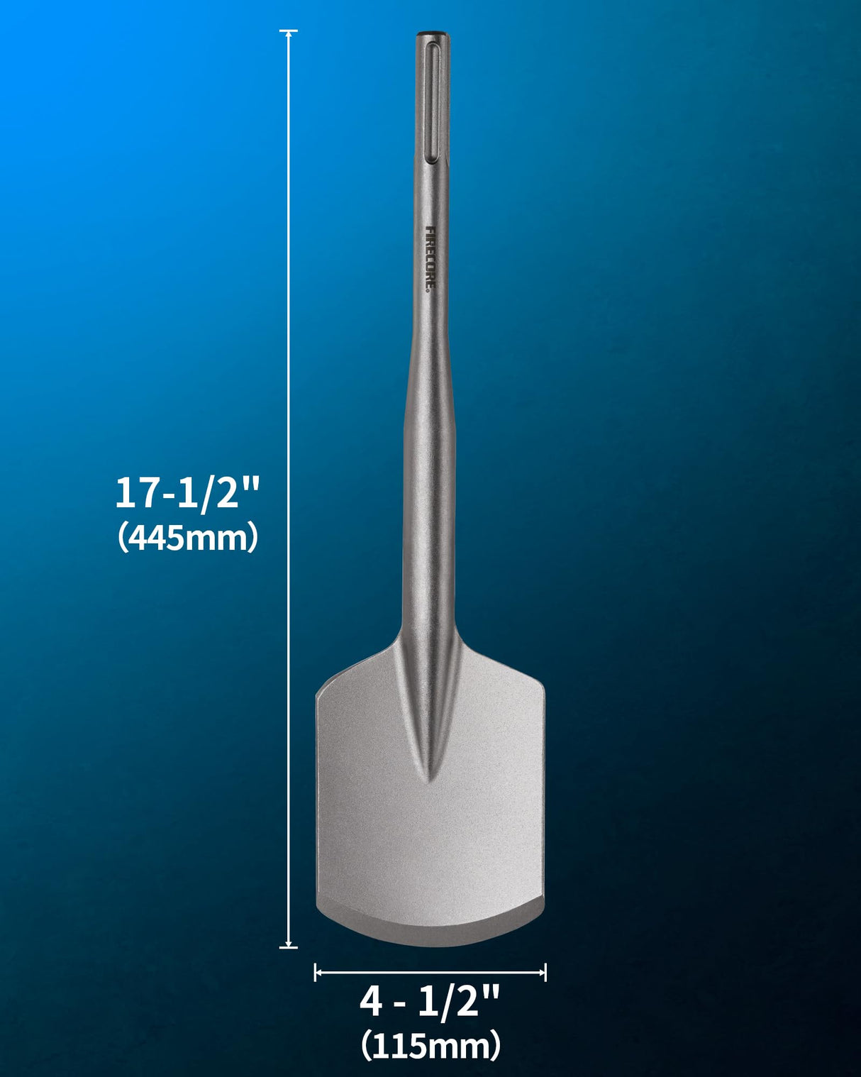 SDS Max Clay Spade, Firecore 4-1/2 In. x 17 In. Steel Drill Shovel Bit for SDS Max Rotary Hammer Electric Jackhammer, for Digging in Gardening, Backyard Landscaping on Clay Gravel Soil Adobe Sandstone Firecore