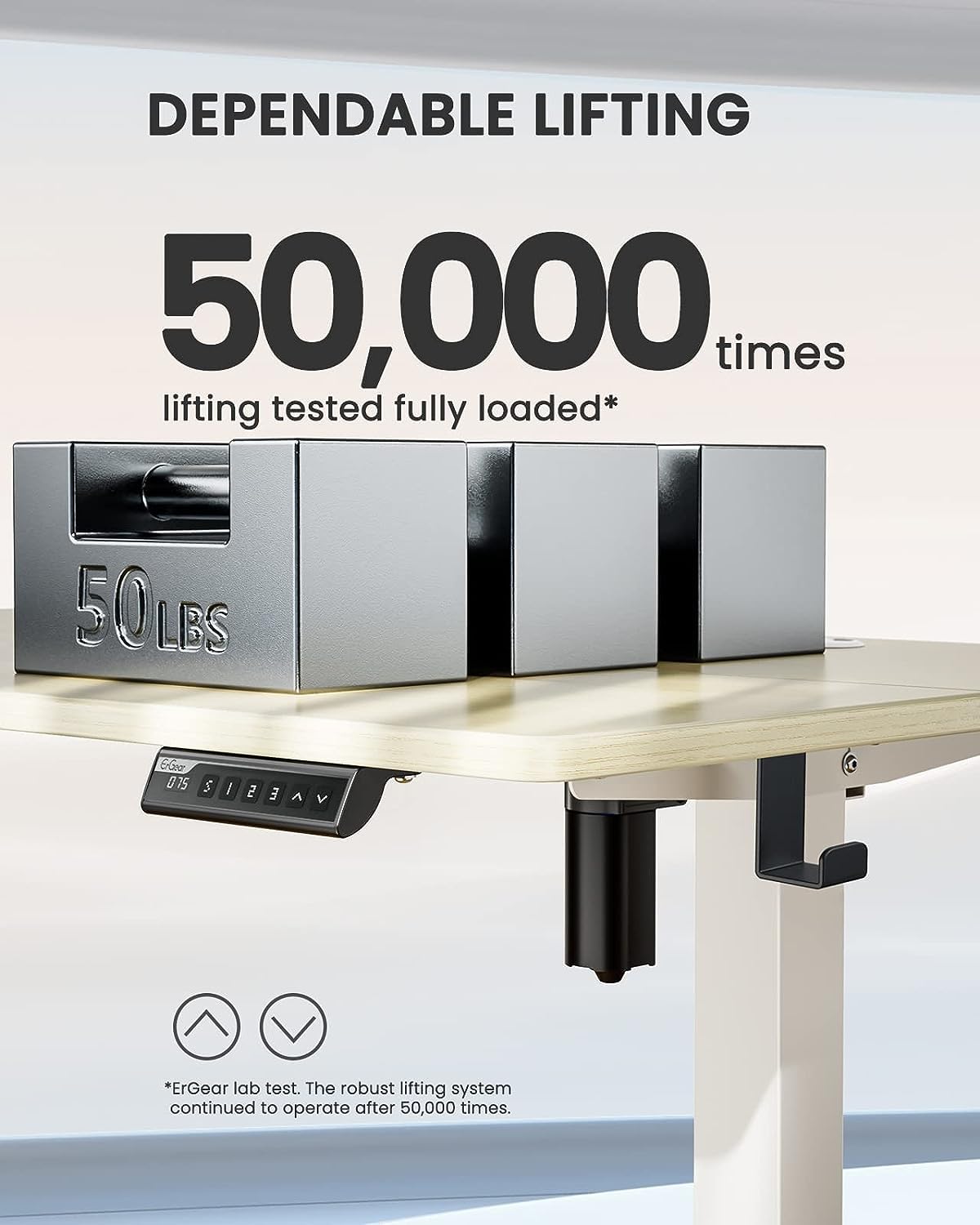 ErGear Height Adjustable Electric Standing Desk, 63x 28 Inches Sit Stand up Desk, Large Memory Computer Home Office Desk (Natural) ErGear