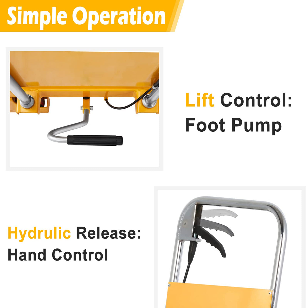 APOLLO Lift Table Cart Manual Double Scissor Lift Table Hydraulic Cart Platform Cart 1760lbs Capacity 59" Lifting Height APOLLO