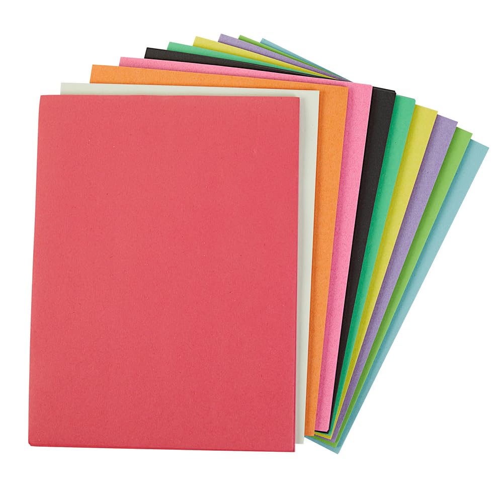 Colorations Lightweight Construction Paper, Value Pack, 10 Colors, 300 Sheets with Bonus Stencil, Everyday Use, Classroom Supplies, Daycare Supplies, Pre-School, at Home use Colorations