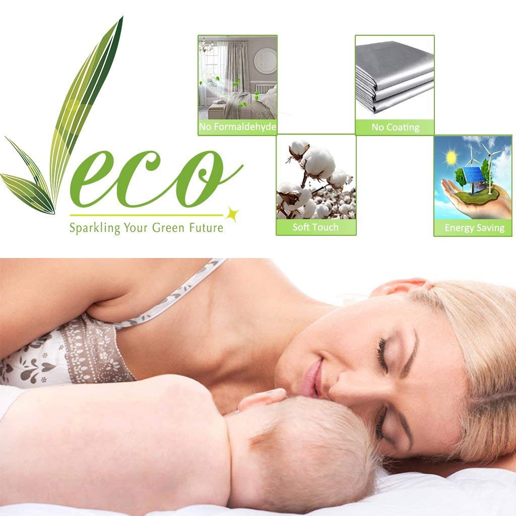 NICETOWN Grey Blackout Curtains 108 inches Long for Bedroom - Grommet Triple Weave Energy Saving Thermal Insulated Solid Drapes Sound Reducing Window Treatments for Living Room, W52 x L108, 2 Panels NICETOWN