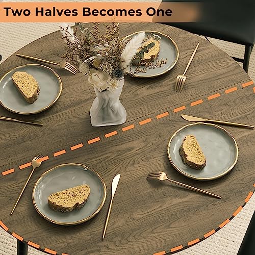VINGLI 5 Piece Modern Round Dining Table Set for 4, 35.4" Small Round Kitchen Dining Table and Chairs Set for Home Dining Room Table with Upholstered Dining Chairs,Thicken Metal Legs VINGLI