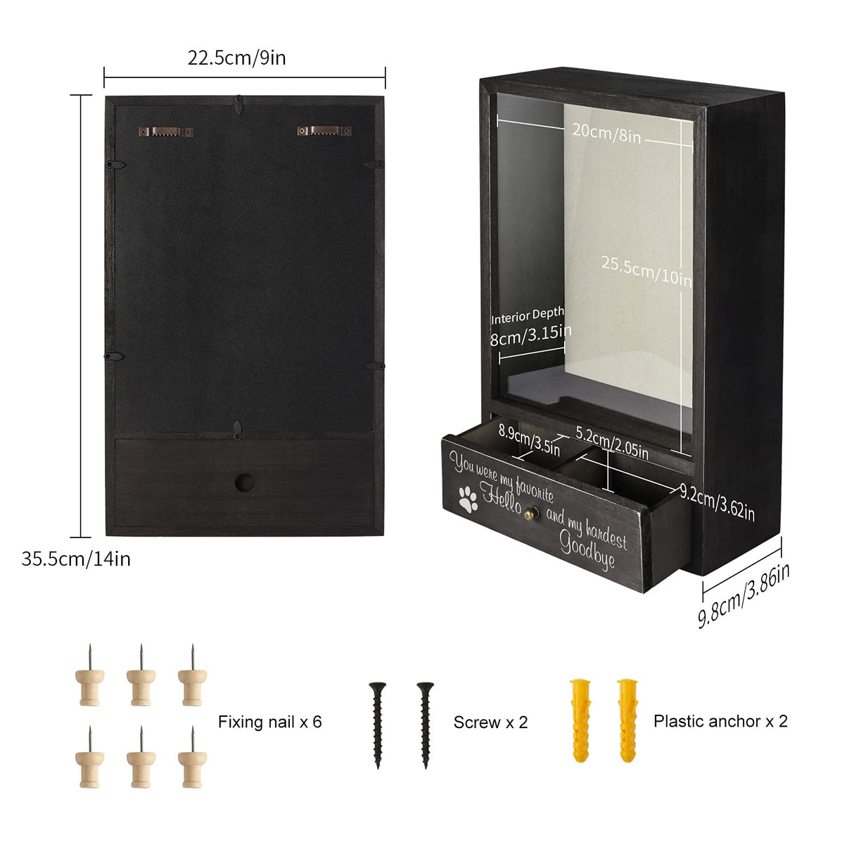 TJ.MOREE Dog Memorial Gifts - You were My Favorite Hello and My Hardest Goodbye Remembrance Picture Frame Shadow Box - Pet Sympathy Gifts for Loss of Dog TJ.MOREE
