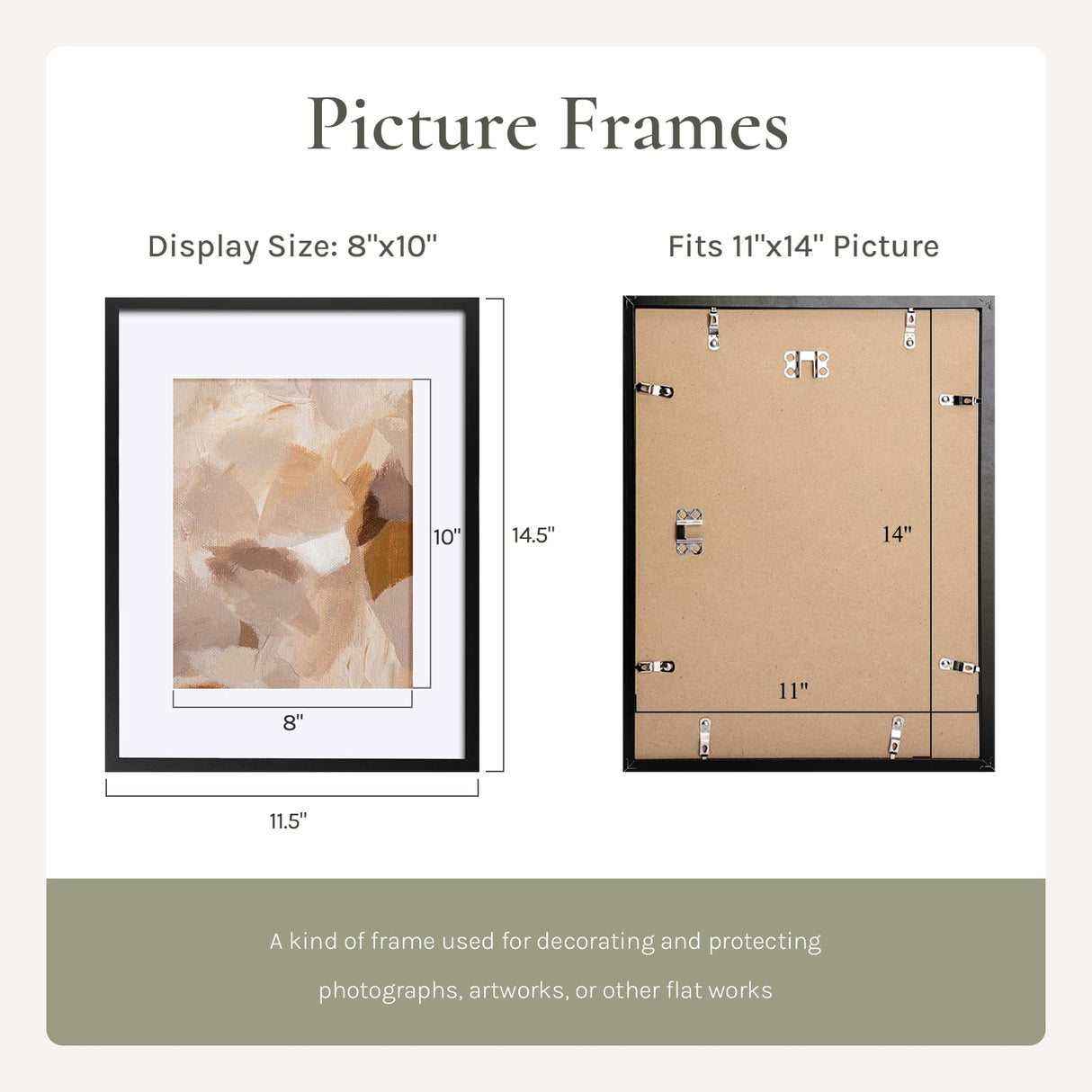 SYNTRIFIC 11x14 Picture Frames Set of 6,Display Pictures 8x10 with Mat or 11x14 Without Mat,Collage Photo Frames for Wall Decor Mounting,Home Decorative Wall Gallery Picture Photo Frame,Black SYNTRIFIC