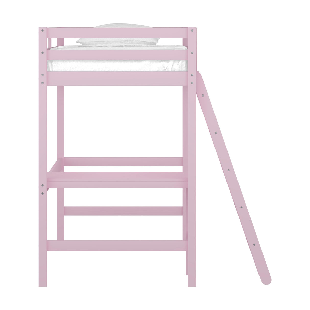 Hillsdale Caspian Wood Twin Loft Bed, Pink Hillsdale