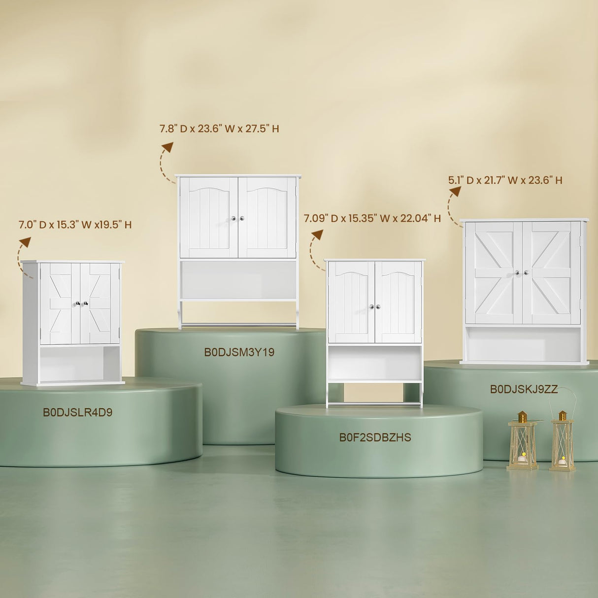 TEENFON Bathroom Wall Cabinet, Bathroom Cabinet with Barn Doors & Adjustable Shelf, Over The Toilet Storage Cabinet, Medicine Cabinet, White UNGGX001WV1 TEENFON