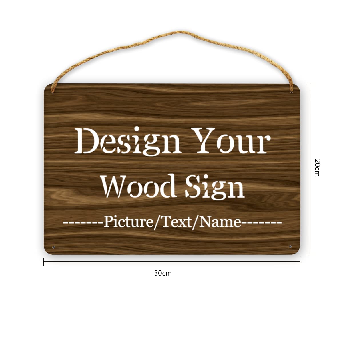 Personalized Wood Board Hanging Door Sign, Custom Welcome Sign Add Your Design, Customized Wall Plaque for Porch, Wall, House, Garden, Yard, Home, Farmhouse, Decor Hanging 11.8x7.8 inch sophiehome