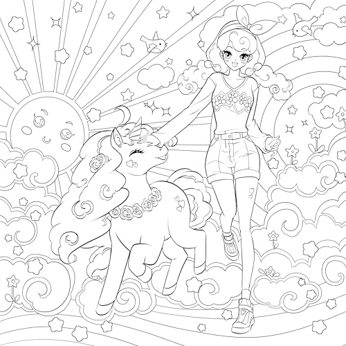 Manga Mania Coloring Book: Over 100 Cute Characters to Color – Manga and Anime Coloring Book for Adults and Kids WoodArtSupply