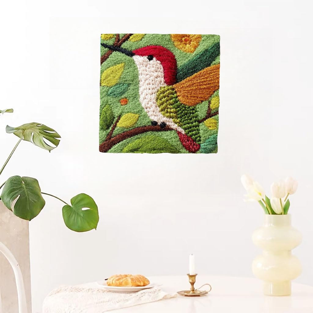 DIY Pom Pom Painting Art Hummingbird Easy for Beginner, Arts and Crafts for Adults and Kids, Snip Plush Canvas Paint by Numbers Kit for Wall Decor 20x20cm-5 Generic