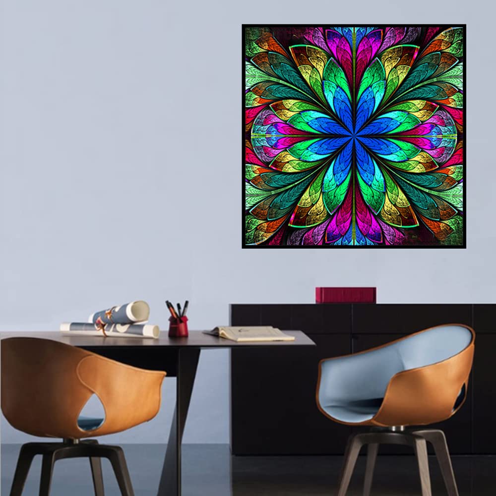 Peeua 5D Mandala Diamond Painting Kits for Adults, DIY Diamond Art Full Drill Cross Stitch Embroidery Crafts for Home Decor (14 x 14 in) (Green) (PTM) Peeua