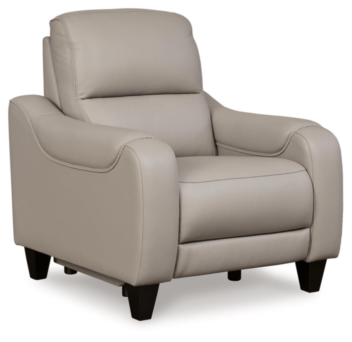 Signature Design by Ashley Mercomatic Contemporary Leather Match Wall Hugger Power Recliner with Adjustable Headrest and USB Ports, Light Gray Signature Design by Ashley