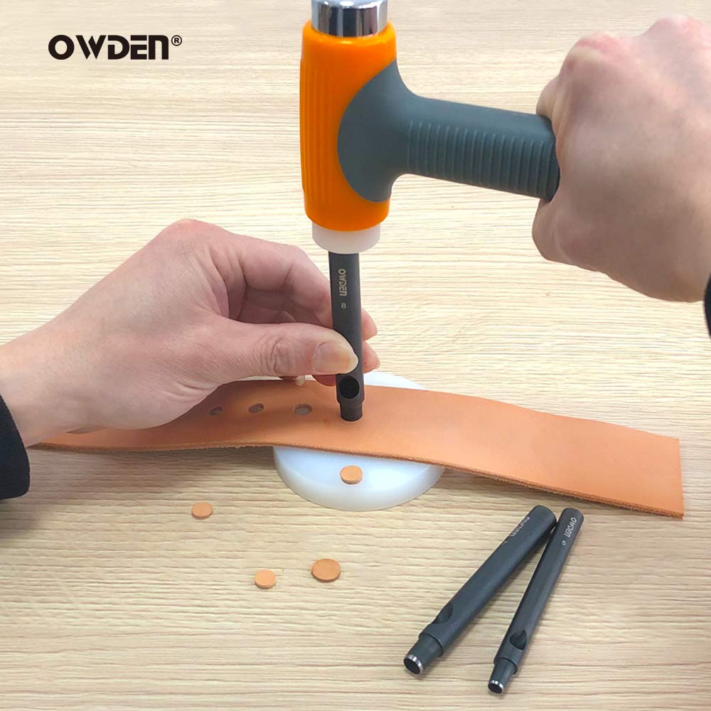 OWDEN Professional 13 Pc Leather Hole Punch Set (Slim Style) 1.0-12MM for Belt, Watch Band & Strap Gasket. Includes Free 3" Nylon Mat OWDEN
