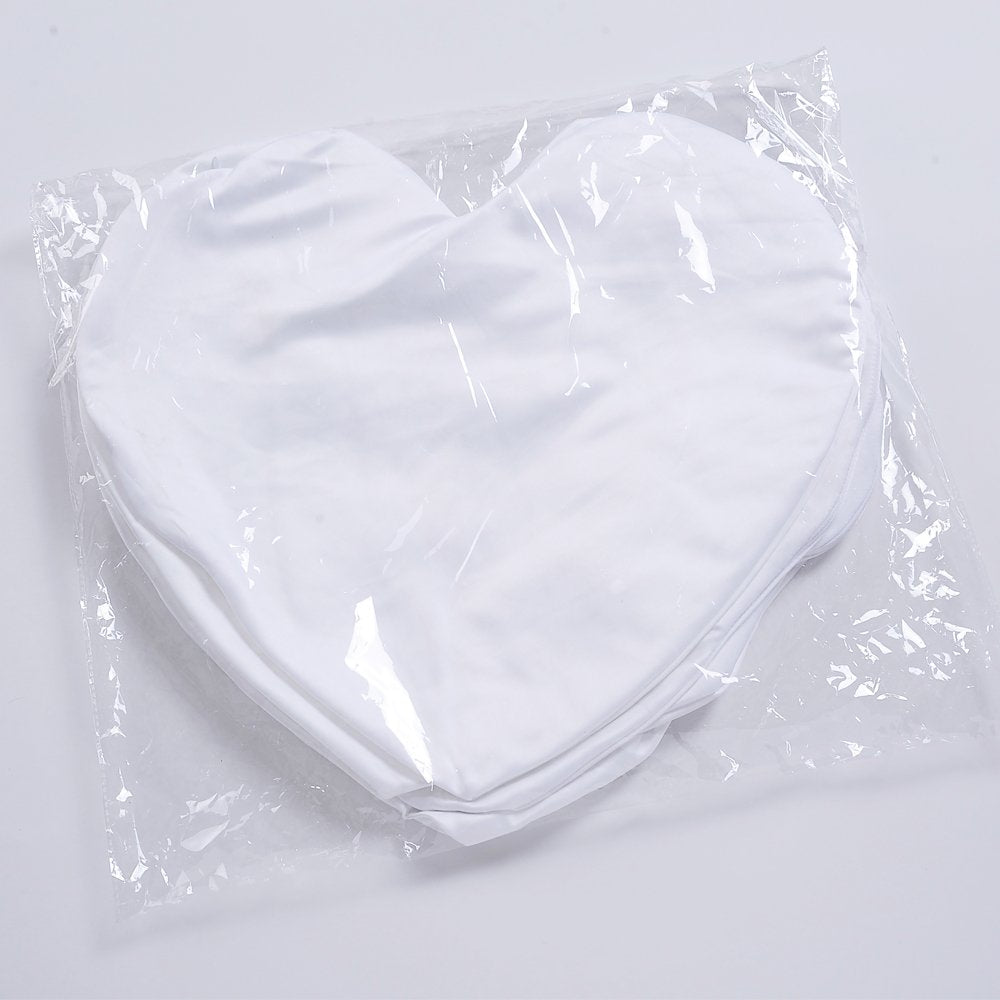 Plain White Heart Shape Sublimation Blank Throw Pillow Case Fashion Cushion Cover Girls' Children Gift 10pcs/Packed WoodArtSupply