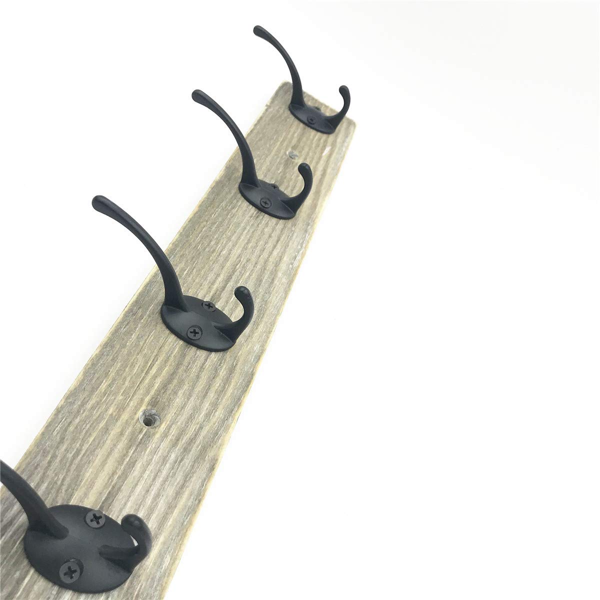 Sageme Wall Mounted Coat Rack, Wooden Entryway Vintage Rustic Coat Rack Hat Hanger Rack Zinc die-cast 4-Hook Rail for The Entryway, Bathroom, Bedroom, Kitchen, Mudroom Pinewood Alloy 4-Hook Sageme