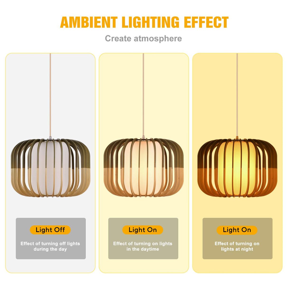 Arturesthome Wood Pendant Lights, Wicker Chandelier Boho Pendant Light Basket Lighting Fixture, Large Natural Woven Hanging Lamp for Kitchen Island Dining Room Entryway Arturesthome