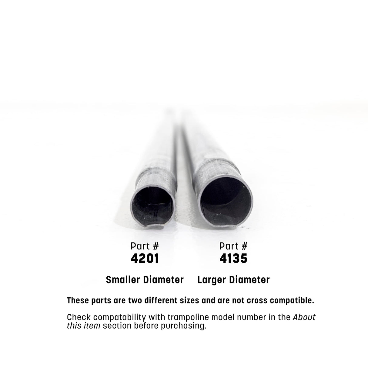 Skywalker Trampolines Lower Enclosure Straight Tube, Pack of 2, Metal color, Part #4201, PK0005 Skywalker Trampolines