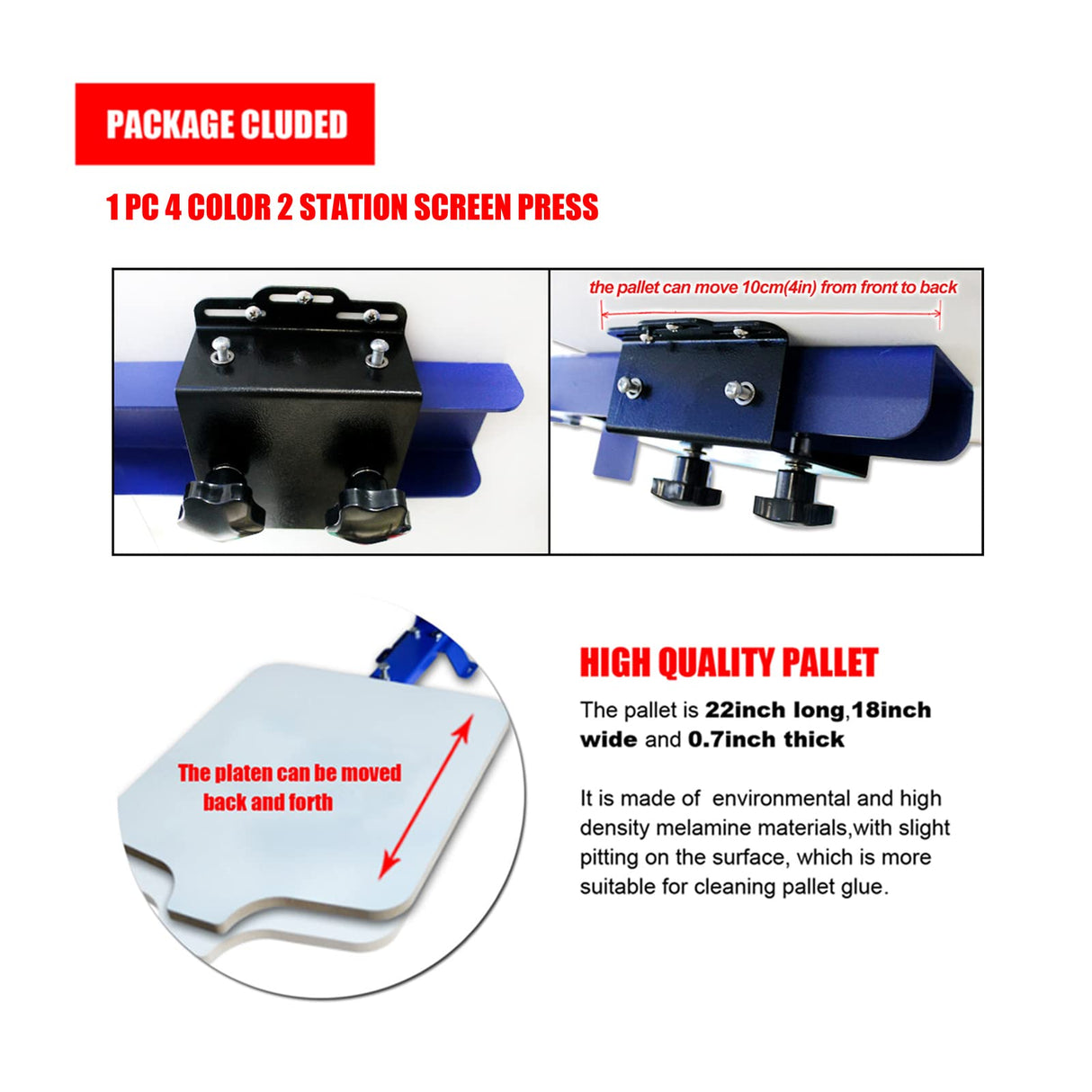 Tianiuseen Screen Printing Kit 4 Color 2 Station Screen Printer Silk Printing Press Equipment Material Screen Printing Flash Dryer for T-Shirt DIY Tianiuseen