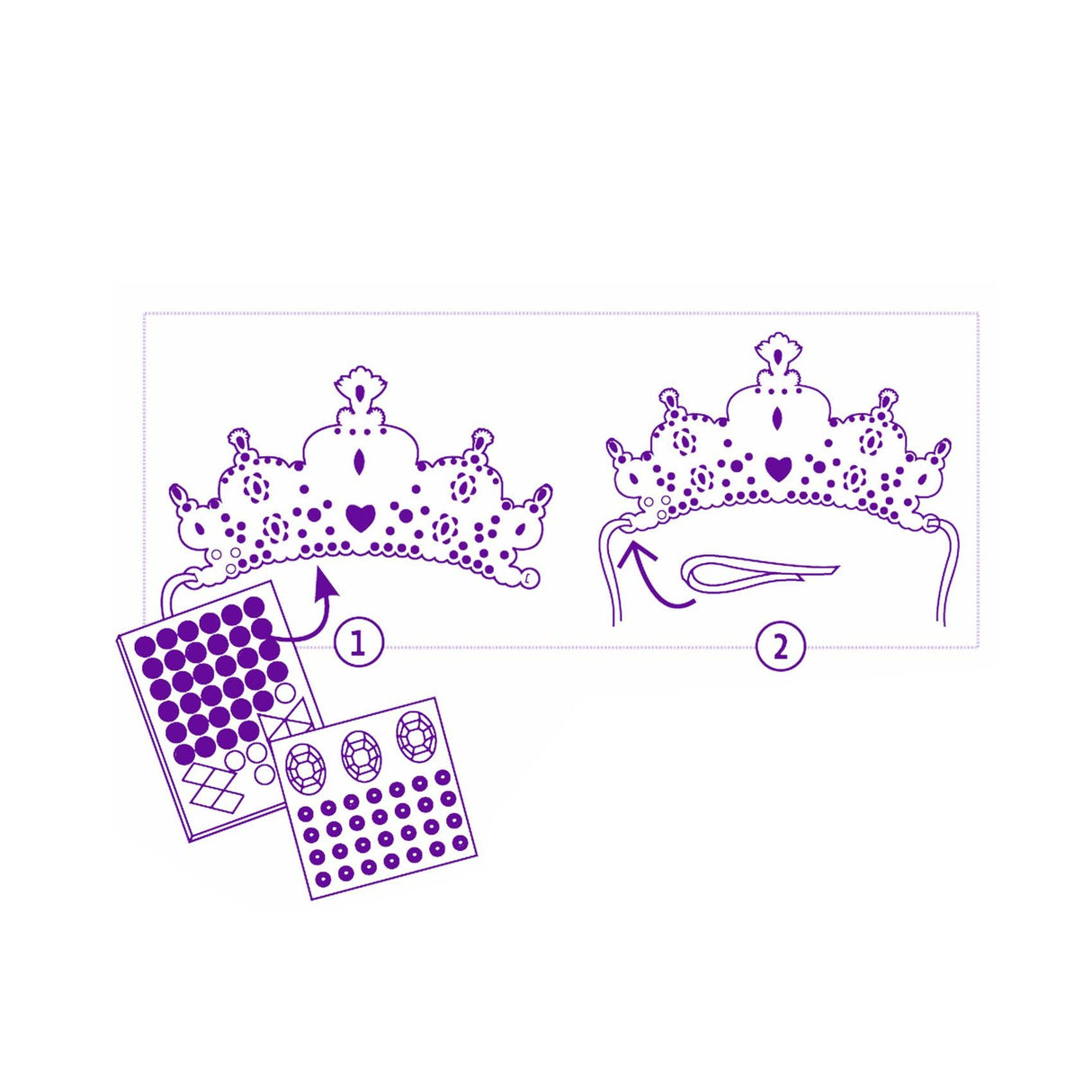 DJECO DIY Like A Princess Crown Craft Kit - Create Your Own Mosaic Tiara - Arts & Crafts for Kids - Fun & Creative for Family & Friends, Perfect for Gift for Children 5+ Years Girls & Boys DJECO