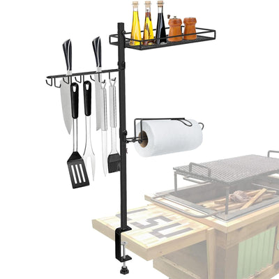 3-in-1 Grill Accessories Organizer, Grill BBQ Caddy for Blackstone Griddle Accessories,Outdoor Kitchen Accessories for Camper, Barbeque Accessory Holder, BBQ Condiment Caddy,Grill Utensil Storage Tool