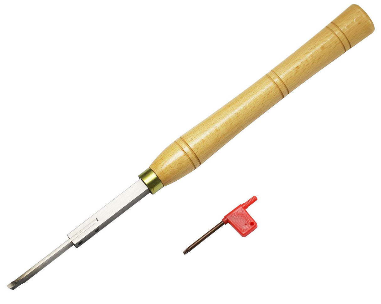 Parting Woodturning Tool Wood Lathe Carbide Tipped Grooving Tool with Carbide Insert, 16 inch Length Dirtech