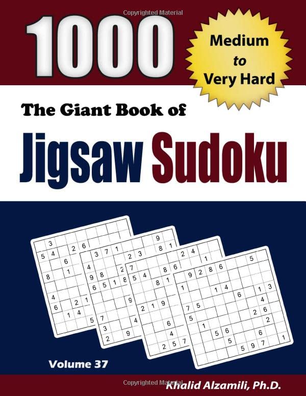The Giant Book of Jigsaw Sudoku: 1000 Medium to Very Hard Puzzles (Adult Activity Books Series) WoodArtSupply