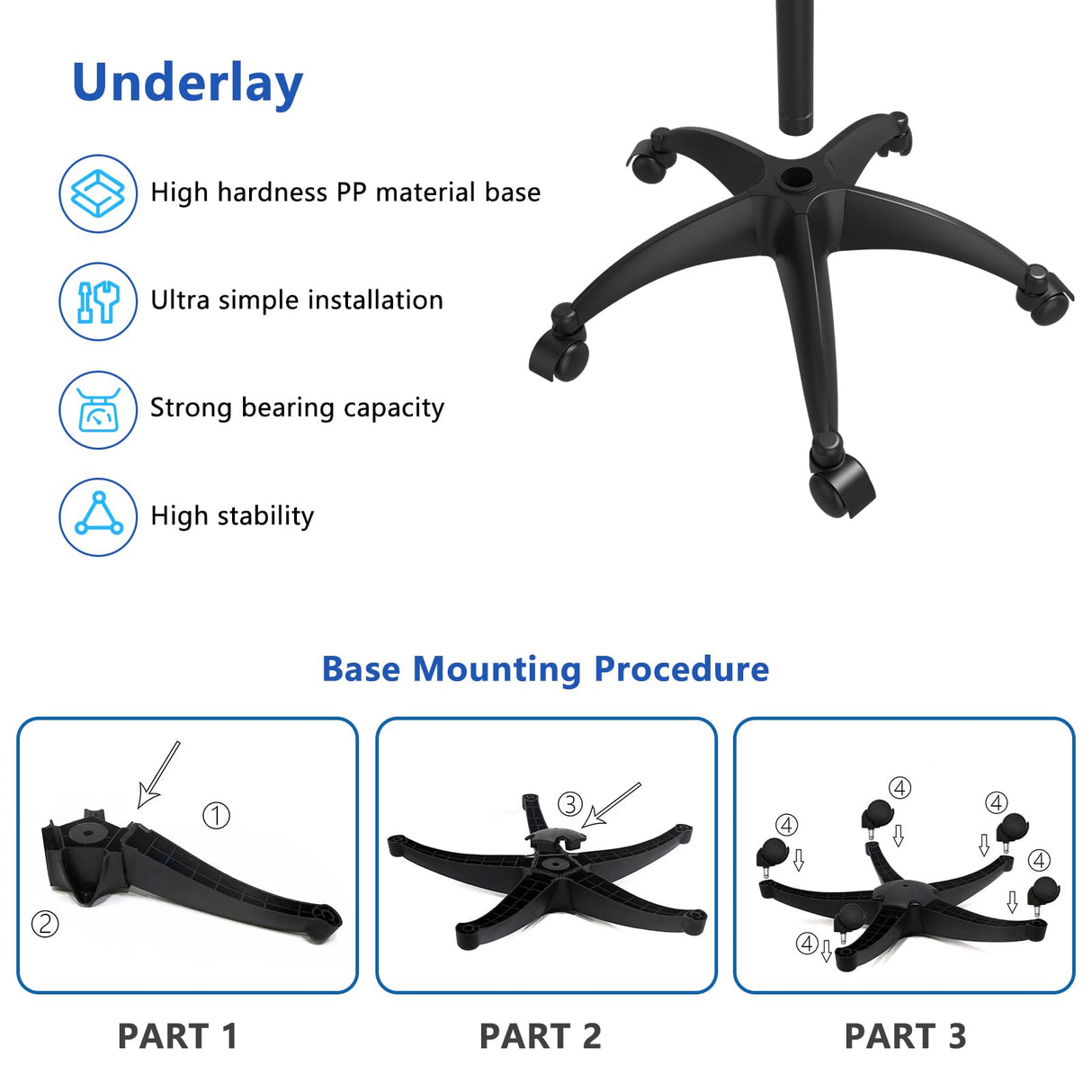 Salon Tray Cart with Storage Platform, Aluminum Tattoo Tray with Wheels Trolley Adjustable Height, Salon Tray Equipment Service Instrument Storage Tray Accessory for Salon & Spa Use, Black ZHOOGE
