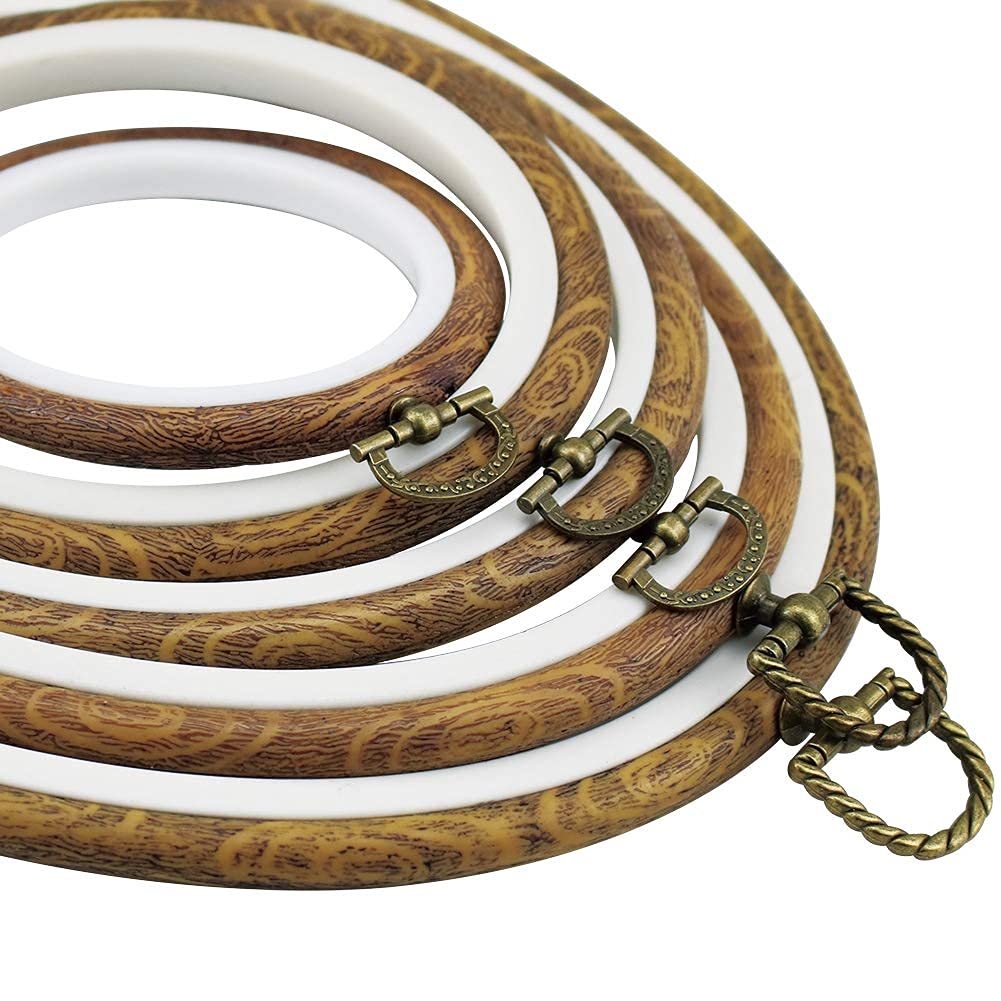 9'' Oval Embroidery Hoops - guofa 5PCS Decorative Cross Stitch Hoop Set, Imitated Wood Embroidery Frame Circle Hanging Arts Ornament (9in-5pcs) guofa