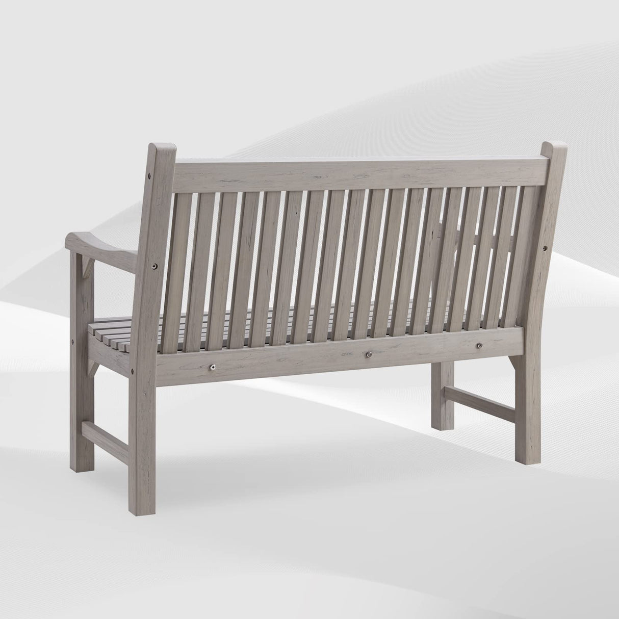 Psilvam Grey 2-Person All-Weather Poly Lumber Garden Bench Psilvam
