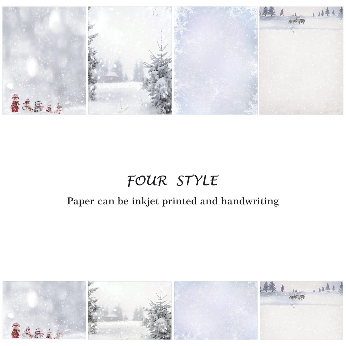 40 Pcs Winter Stationery Paper and Envelopes Set Christmas Stationery Paper Set 8.5 x 11 Inches, 20 Letter Writing Print Paper and 20 Vintage Envelopes Outus