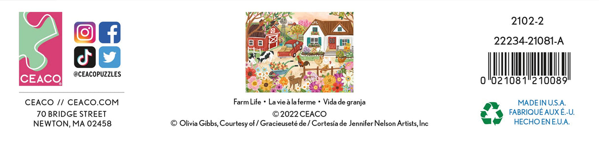 Ceaco - Olivia Gibbs - Farm Life - 300 Piece Jigsaw Puzzle Ceaco