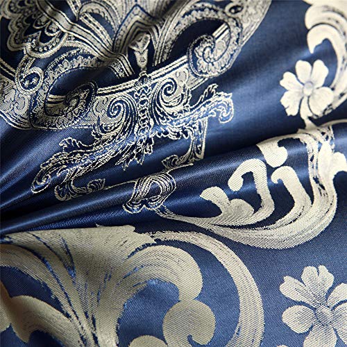 Raytrue-X King Comforter Set Silk Blanket All Season Bed Comforter King Set Royal Blue Jacquard Quilt Soft Microfiber Bedding Sets Matching 2 Pillow Shams(King, 104x90 inches) Raytrue-X